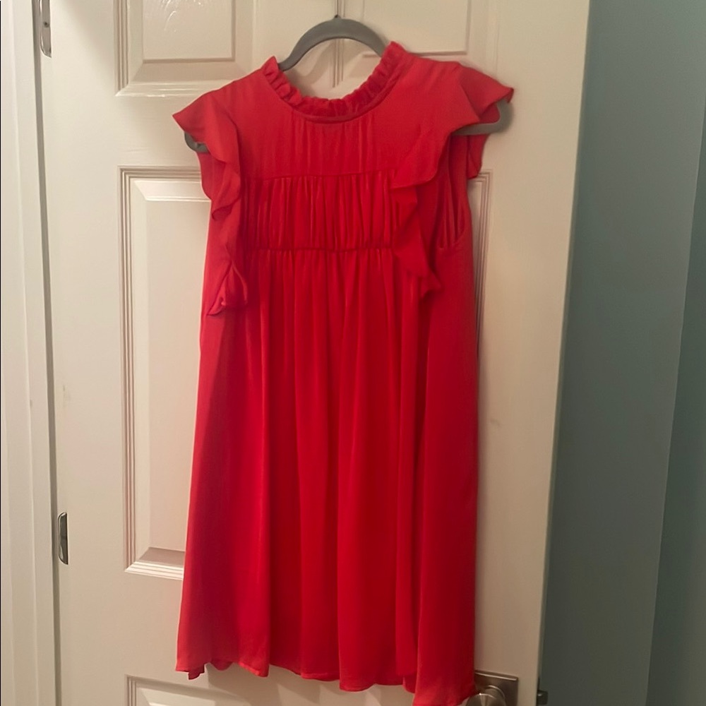 Silk like dress…red…asymmetrical
